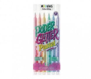 MARCADOR COLORING GLITTER PASTEL X 6