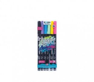MARCADOR COLORING LONG DOBLE PUNTA PINCEL ACUARELABLE EST X6