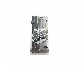MARCADOR COLORING DOBLE PUNTA PINCEL CROMA GRISES X 6