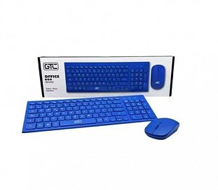 COMBO TECLADO + MOUSE INALAMBRICO GTC OFFICE DUO AZUL