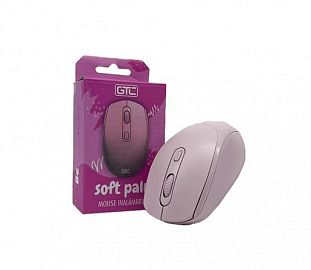 MOUSE INALAMBRICO GTC SOFT PALM PASTEL ROSA