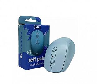 MOUSE INALAMBRICO GTC SOFT PALM PASTEL CELESTE