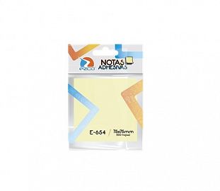 NOTAS ADHESIVAS EZCO E-654 75X75 100H AMARILLO