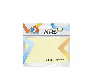 NOTAS ADHESIVAS EZCO E-655 75X125 100H AMARILLO