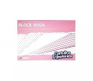 BLOCK DIDACTICO MURESCO CARTULINA ENTRETENIDA HOJAS ROSA