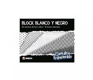 BLOCK DIDACTICO MURESCO CARTULINA ENTRETENIDA HOJAS BLANCO Y NEGRO
