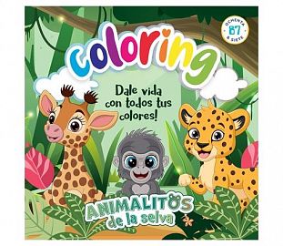 LIBRO PARA COLOREAR 87 ANIMALES DE LA SELVA