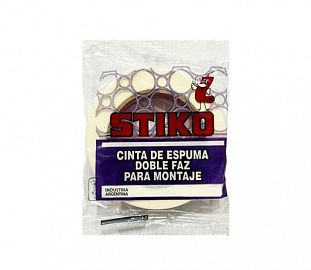 CINTA ADHESIVA BIFAZ STIKO C/CUERPO 12X5