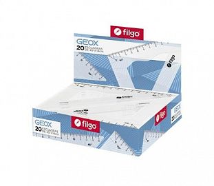 ESCUADRA FILGO GEOX 45° X 15CM CJ X20