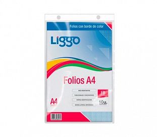 FOLIO LIGGO BORDE COLOR A4 X10