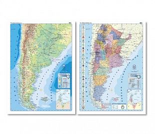 MAPA MURAL M.C D.FAZ FISICO-POLITICO 95X130CM ARGENTINA
