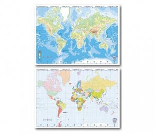 MAPA MURAL MUDO M.C D.FAZ FISICO-POLITICO 95X130CM PLANISFERIO
