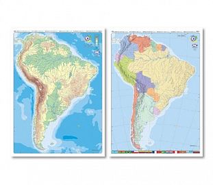 MAPA MURAL MUDO M.C D.FAZ FISICO-POLITICO 95X130CM ARGENTINA