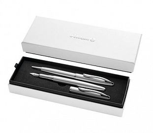 SET PLUMA + BOLIGRAFO PELIKAN NOBLE ELEGANCE PLATA