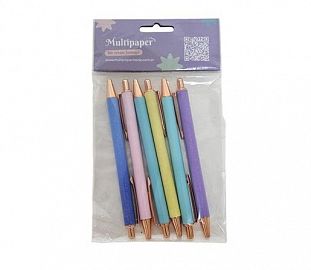 BOLIGRAFO RT METALICO CUERPO PASTEL GLITTER BL X6