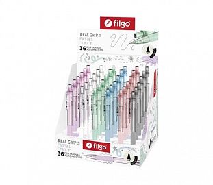 PORTAMINAS FILGO REALGRIP 0.5 PASTEL C/GRIP DE GOMA DISPLAY X36