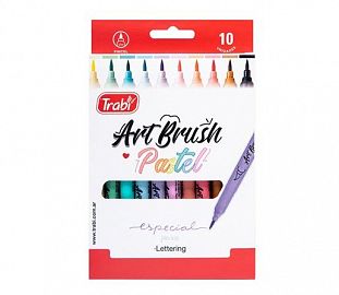 MARCADOR PUNTA PINCEL TRABI ART BRUSH PASTEL SURTIDO EST X10