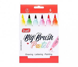 MARCADOR PUNTA PINCEL TRABI BIG BRUSH PASTEL SURTIDO EST X6