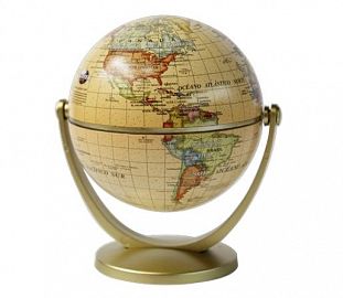 GLOBO TERRAQUEO BASE PLASTICA 10CM ANTIGUO